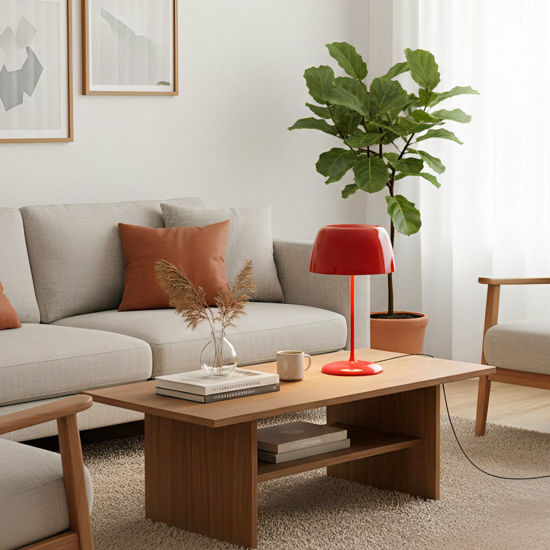 Modern Table Lamp for Living Room and Bedroom - Elegant Design with Fabric Shade, Energy Efficient and Versatile Use 5