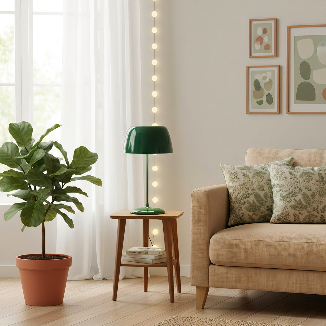 Modern Table Lamp for Living Room and Bedroom - Elegant Design with Fabric Shade, Energy Efficient and Versatile Use 7