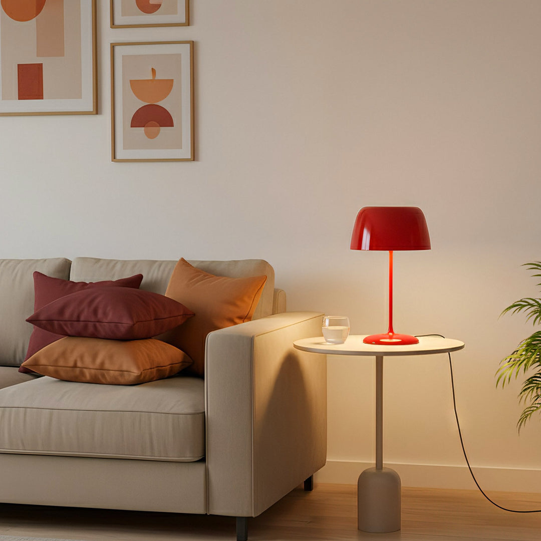Modern Table Lamp for Living Room and Bedroom - Elegant Design with Fabric Shade, Energy Efficient and Versatile Use 8