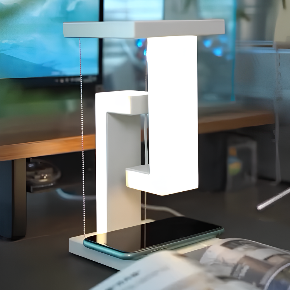 Modern Table Lamp with Floating Tensegrity Design and Wireless Charging Station – Stylish Desk and Bedside Lamp for Bedroom and Office 3