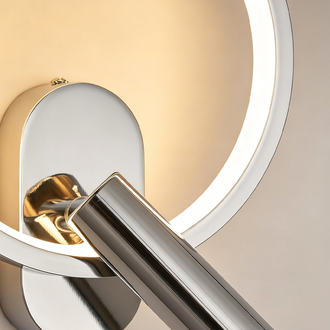 Modern Wall-Mounted Sconce Light with Rotatable 350° Spotlight – Available in Ceramic White, Pearl Black, and Mirror Silver 6