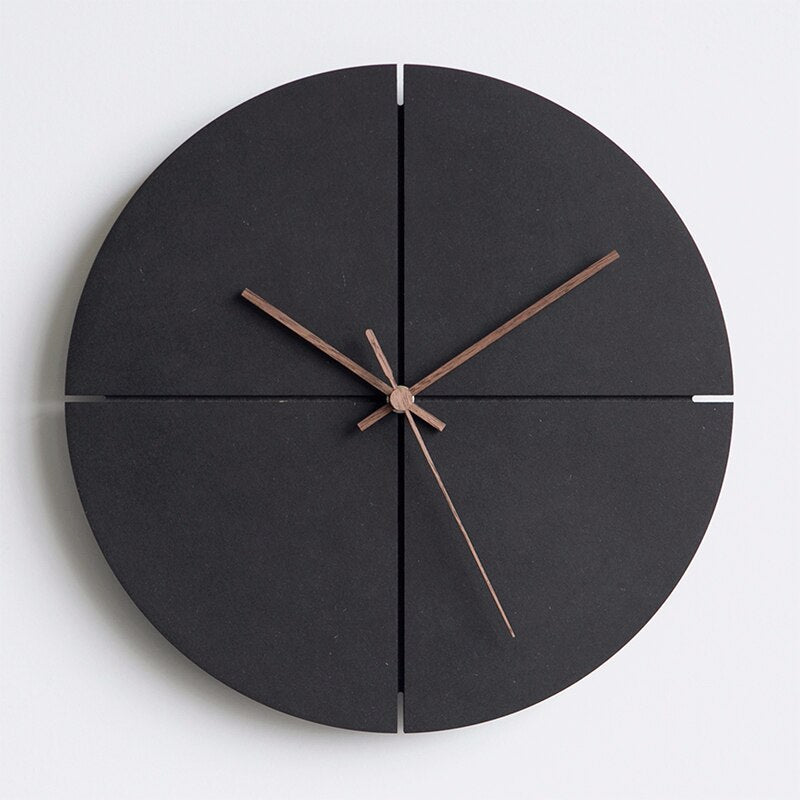 Modern Wall Clock Decor with Unique Quadrant Design – Silent 30 cm Matte Black Timepiece for Home or Office 1