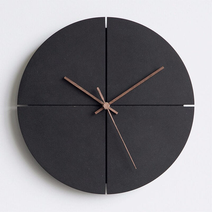 Modern Wall Clock Decor with Unique Quadrant Design – Silent 30 cm Matte Black Timepiece for Home or Office 1