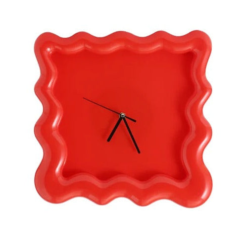 Modern Wavy Wall Clock – Minimalist 3D Design with Artistic Frame in Various Colors 0