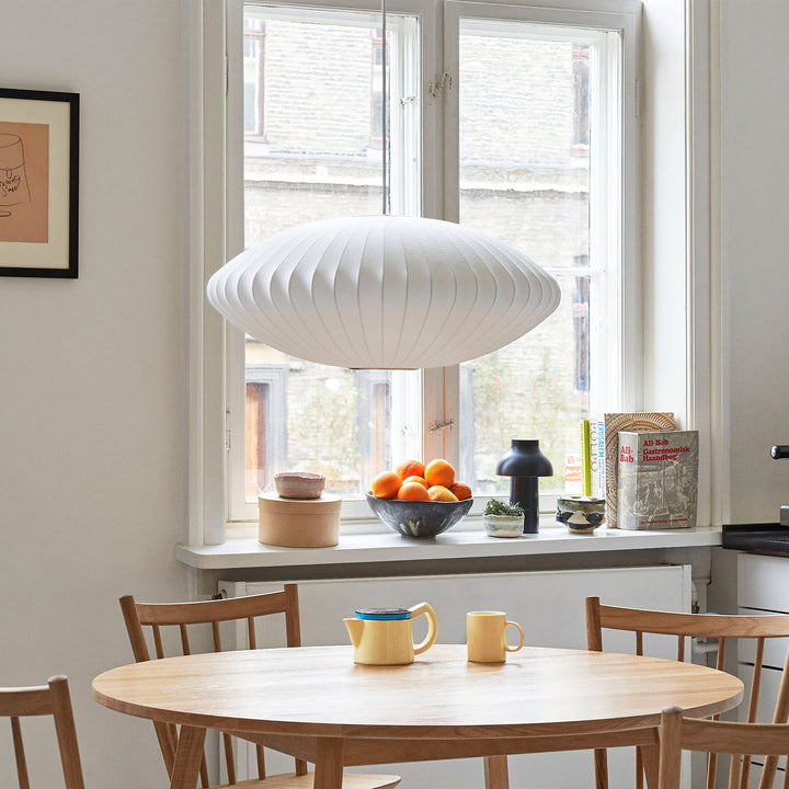 Modern White Pendant Lamp – Stylish Kitchen Pendant Lighting with Steel Wire Frame and Soft Organic Glow 5