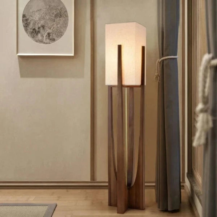 Modern Wooden Floor Lamp with Adjustable LED Lighting – Elegant Walnut Design for Living Room Ambiance 5