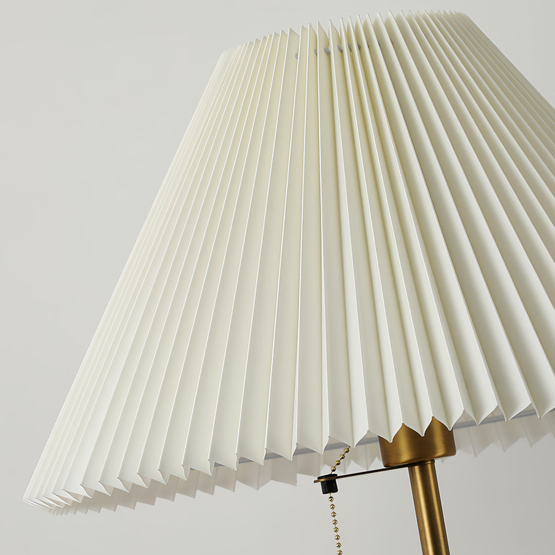 Modern Wooden Floor Lamp with Pleated Fabric Shade – Dimmable LED Light for Living Room and Bedroom 6
