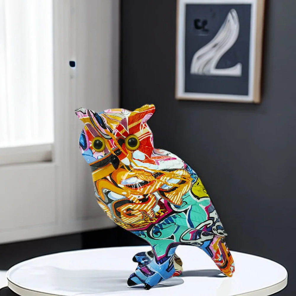 Moonlit Owl Decorative Wall Sculpture – Ethereal Resin Art for Serene Home Décor 1