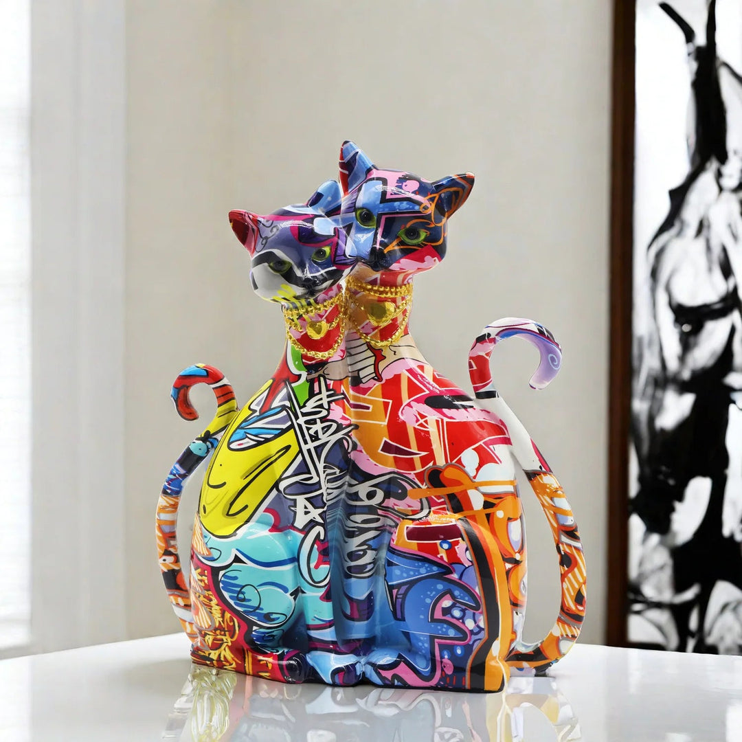 Mystical Cat Sculpture – Elegant Home Decor with Intricate Details for Insight and Charm 0