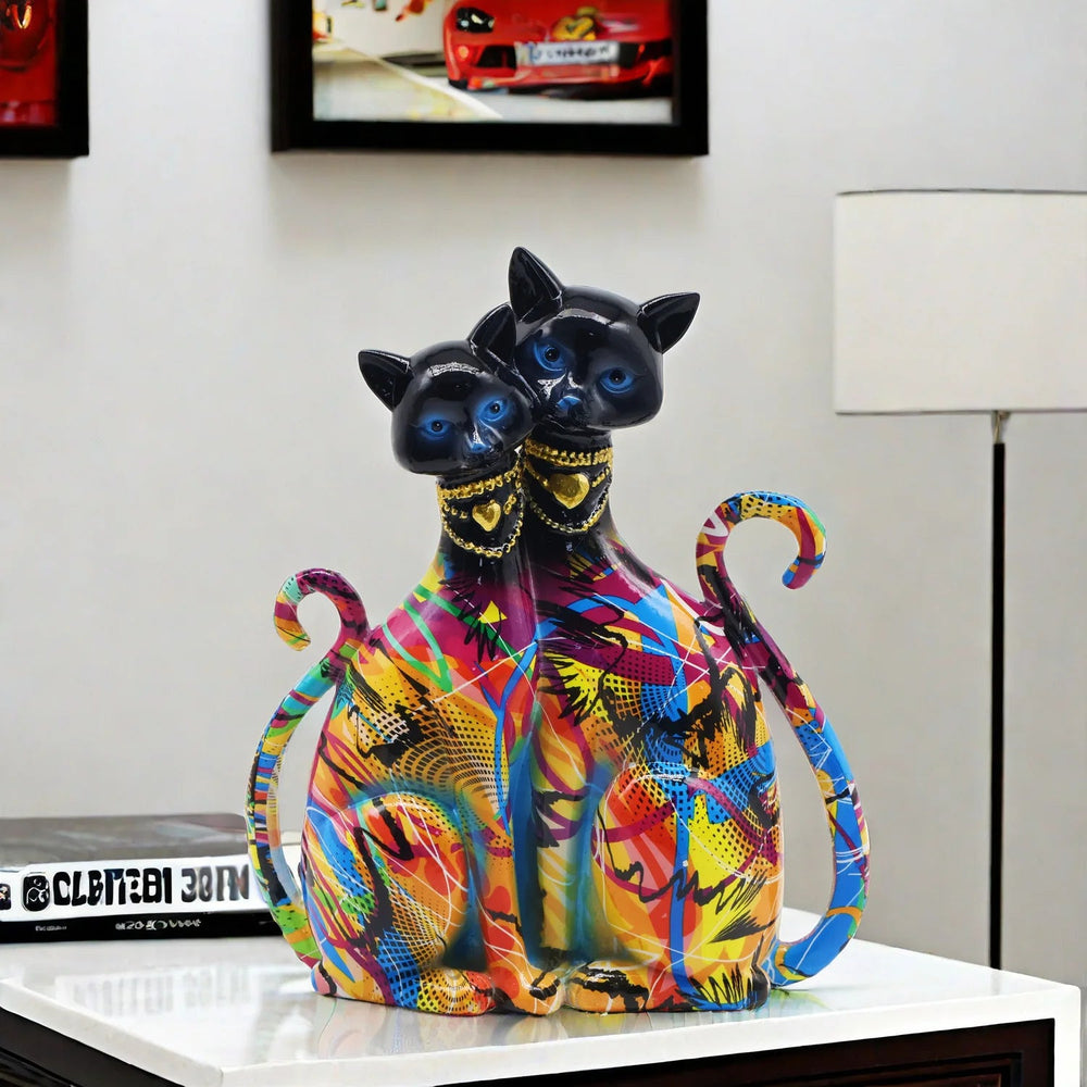 Mystical Cat Sculpture – Elegant Home Decor with Intricate Details for Insight and Charm 2