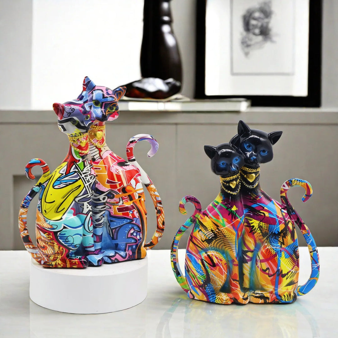 Mystical Cat Sculpture – Elegant Home Decor with Intricate Details for Insight and Charm 3