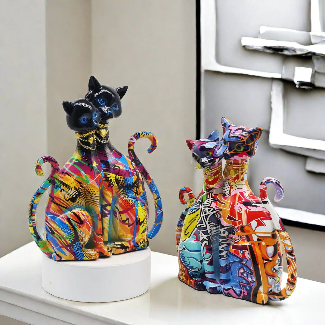 Mystical Cat Sculpture – Elegant Home Decor with Intricate Details for Insight and Charm 4