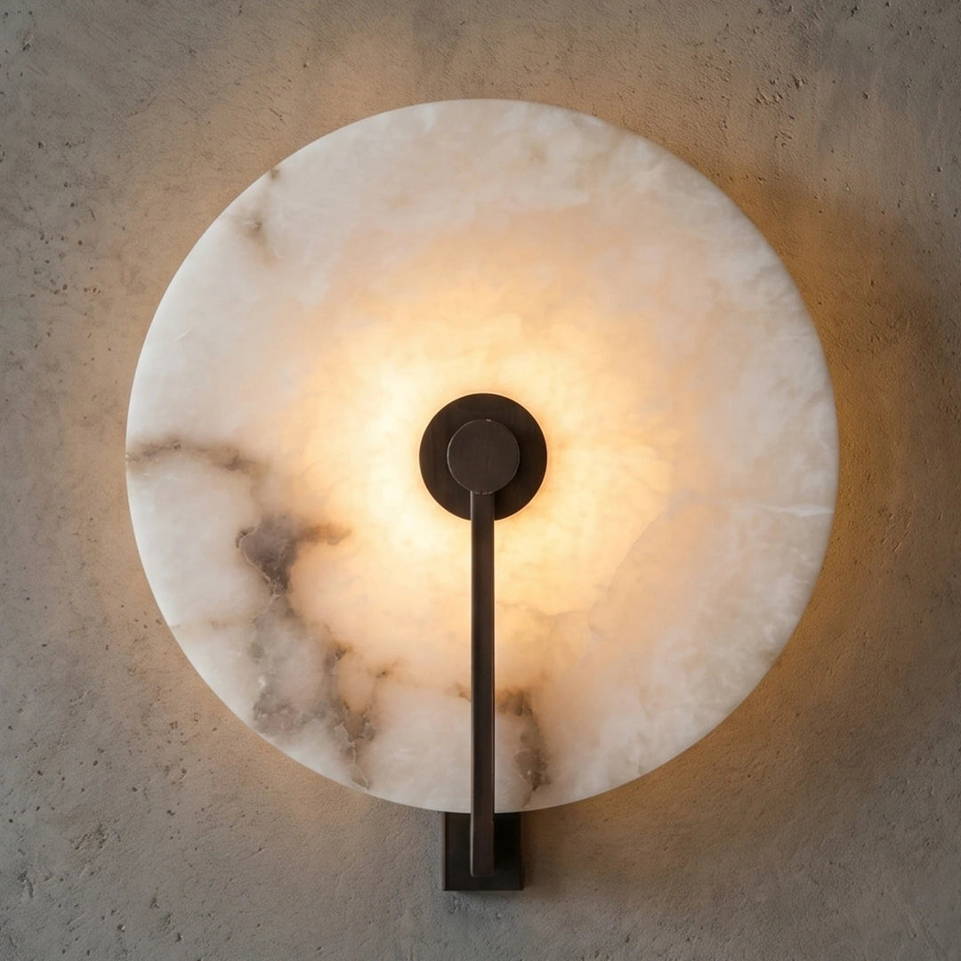 Natural Alabaster LED Wall Sconce – Modern Organic Design, Adjustable Color Temperature Wall Light for Living Room, Bedroom, Hallway 2
