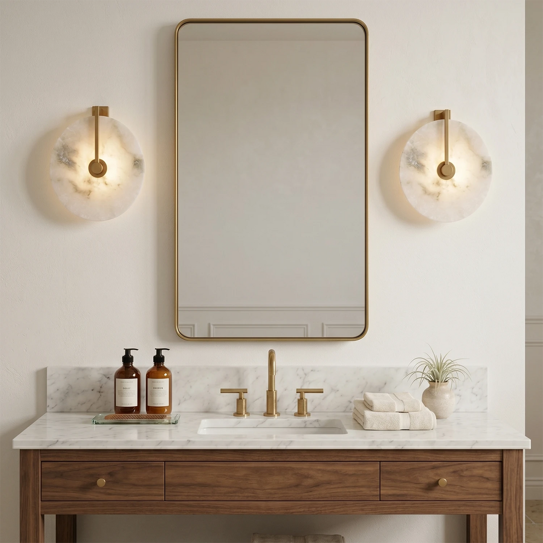 Natural Alabaster LED Wall Sconce – Modern Organic Design, Adjustable Color Temperature Wall Light for Living Room, Bedroom, Hallway 6
