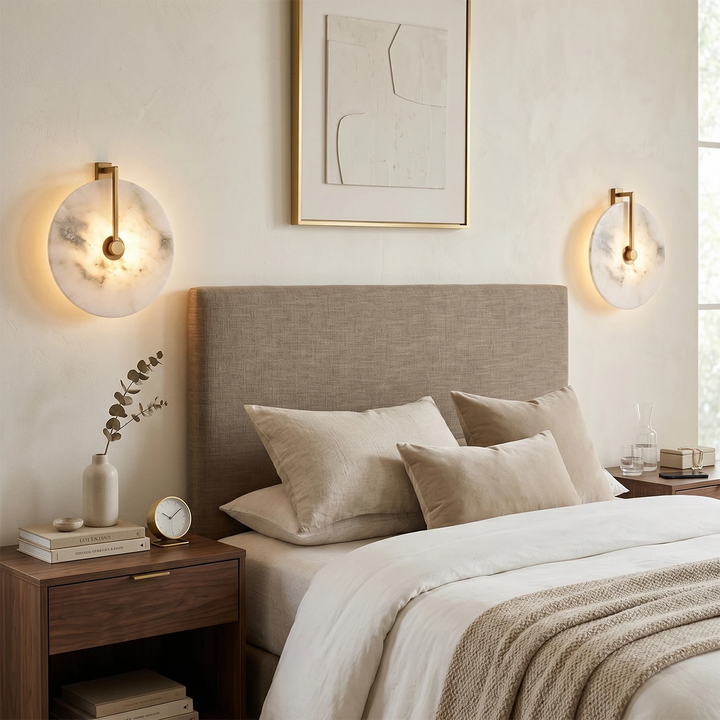 Natural Alabaster LED Wall Sconce – Modern Organic Design, Adjustable Color Temperature Wall Light for Living Room, Bedroom, Hallway 7