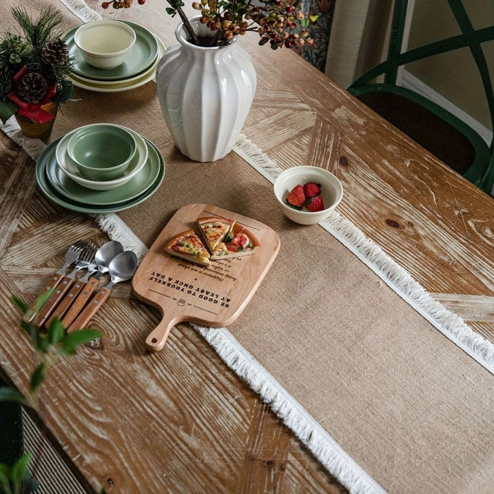 Natural Jute Table Runner – Rustic Bohemian Elegance for Dining and Events 2
