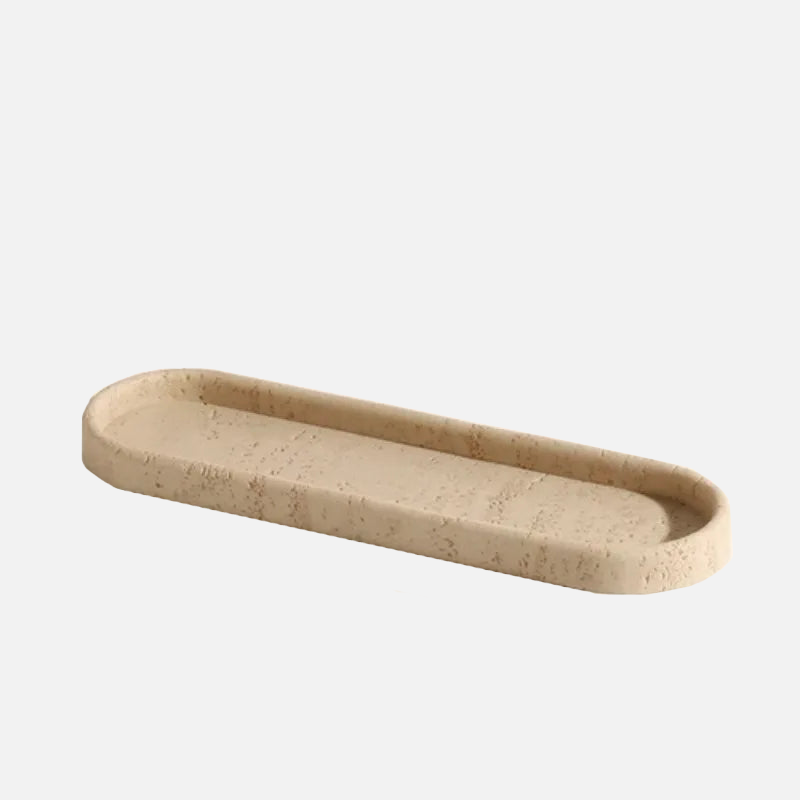 Natural Travertine Stone Bathroom Accessories Set – Elegant Beige Finish 14
