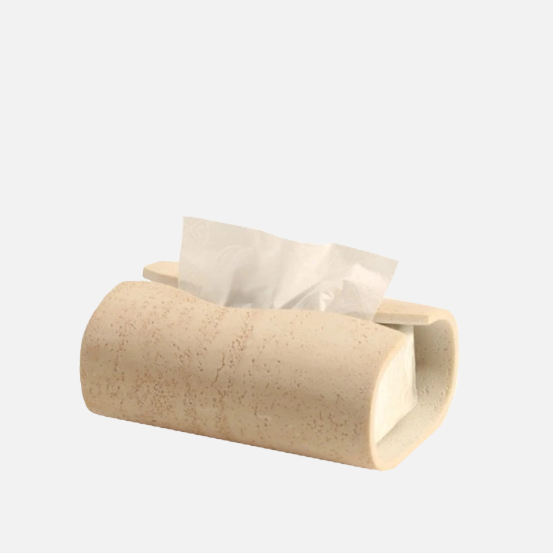 Natural Travertine Stone Bathroom Accessories Set – Elegant Beige Finish 17
