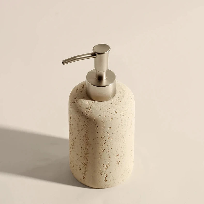 Natural Travertine Stone Bathroom Accessories Set – Elegant Beige Finish 2
