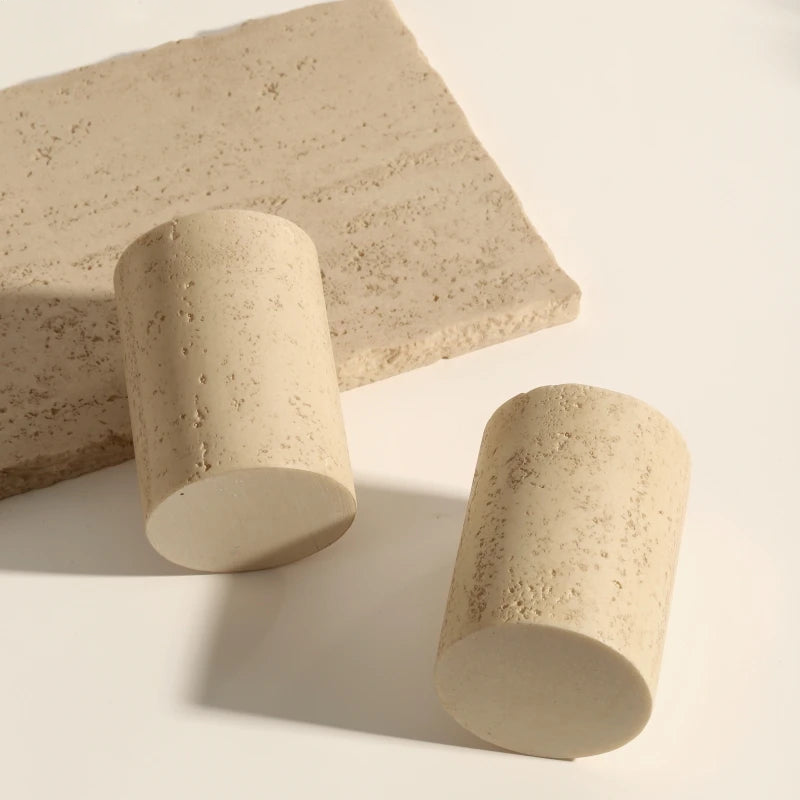 Natural Travertine Stone Bathroom Accessories Set – Elegant Beige Finish 3