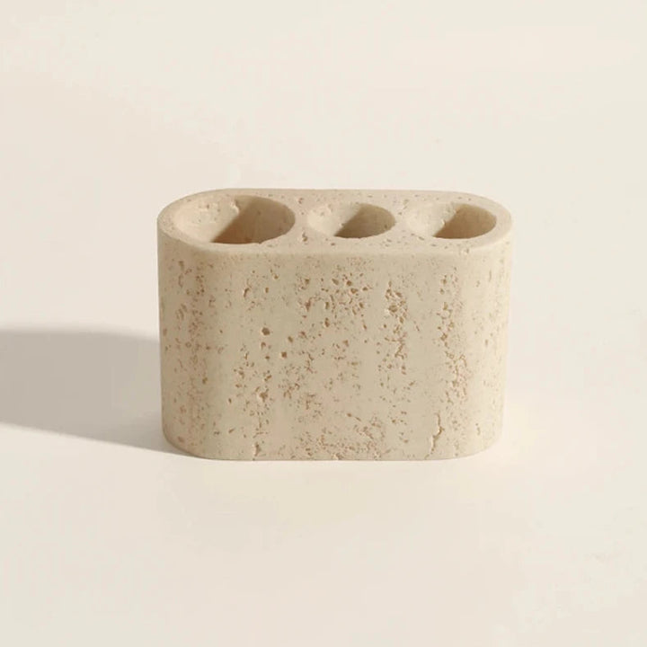 Natural Travertine Stone Bathroom Accessories Set – Elegant Beige Finish 6