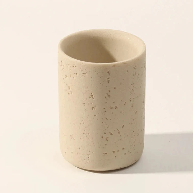 Natural Travertine Stone Bathroom Accessories Set – Elegant Beige Finish 7