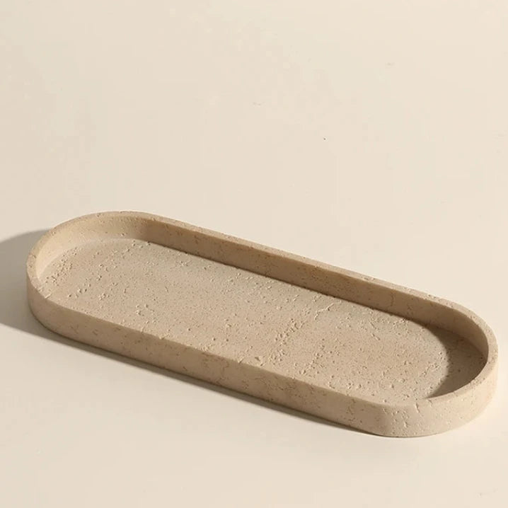 Natural Travertine Stone Bathroom Accessories Set – Elegant Beige Finish 8