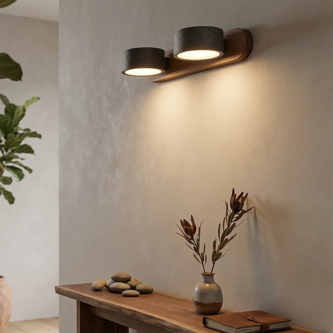 Natural Travertine Wall Light with Adjustable LED Shades – Modern Sconce for Bathroom and Living Room Decor 12