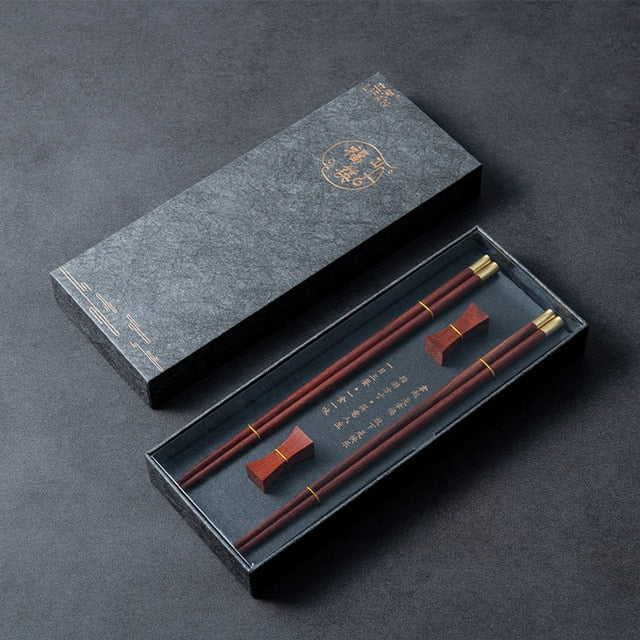 Natural Wood Japanese Chopsticks Set with Gift Box – Elegant Dining Experience 0