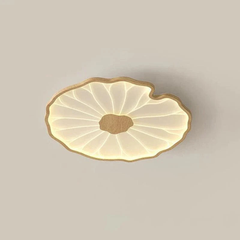 Nature-Inspired Flush Mount Ceiling Light – Adjustable Color Temperature Lotus Leaf Design for Modern Home Decor 0