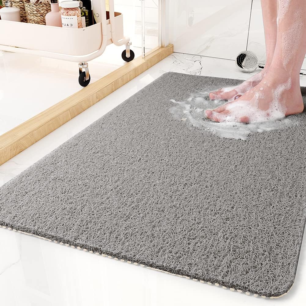 Non-Slip Shower Mat with Soft Loofah Texture, Quick-Dry Design and Advanced Drainage System for Safety and Comfort 0