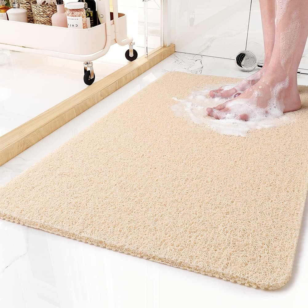 Non-Slip Shower Mat with Soft Loofah Texture, Quick-Dry Design and Advanced Drainage System for Safety and Comfort 3