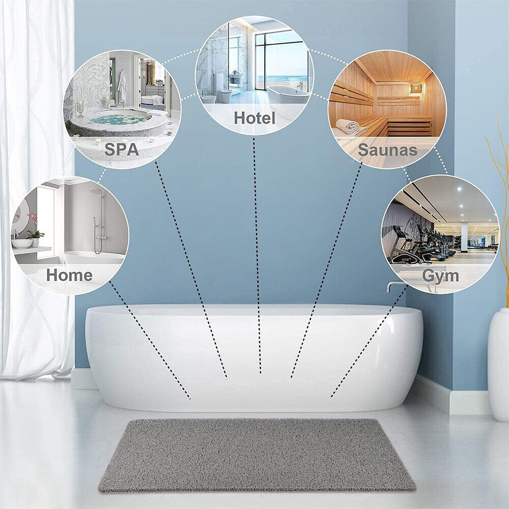 Non-Slip Shower Mat with Soft Loofah Texture, Quick-Dry Design and Advanced Drainage System for Safety and Comfort 5