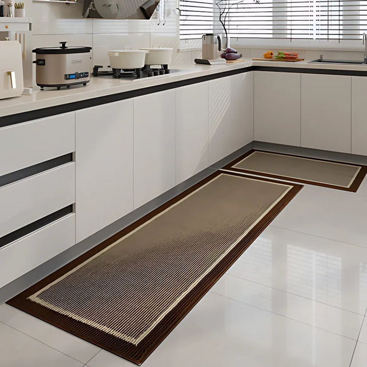 Non-Slip Washable Kitchen Mat Set - Anti-Fatigue Kitchen Floor Mats with Ribbed Surface and Rubber Backing - Two-Piece L-Shaped Design 6