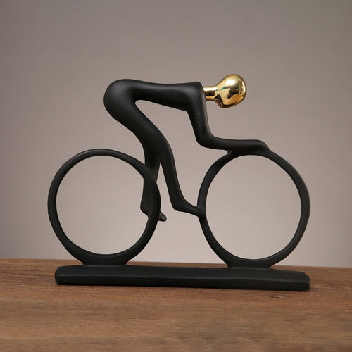 Nordic Abstract Cyclist Sculpture – Modern Home Decor Accent 0