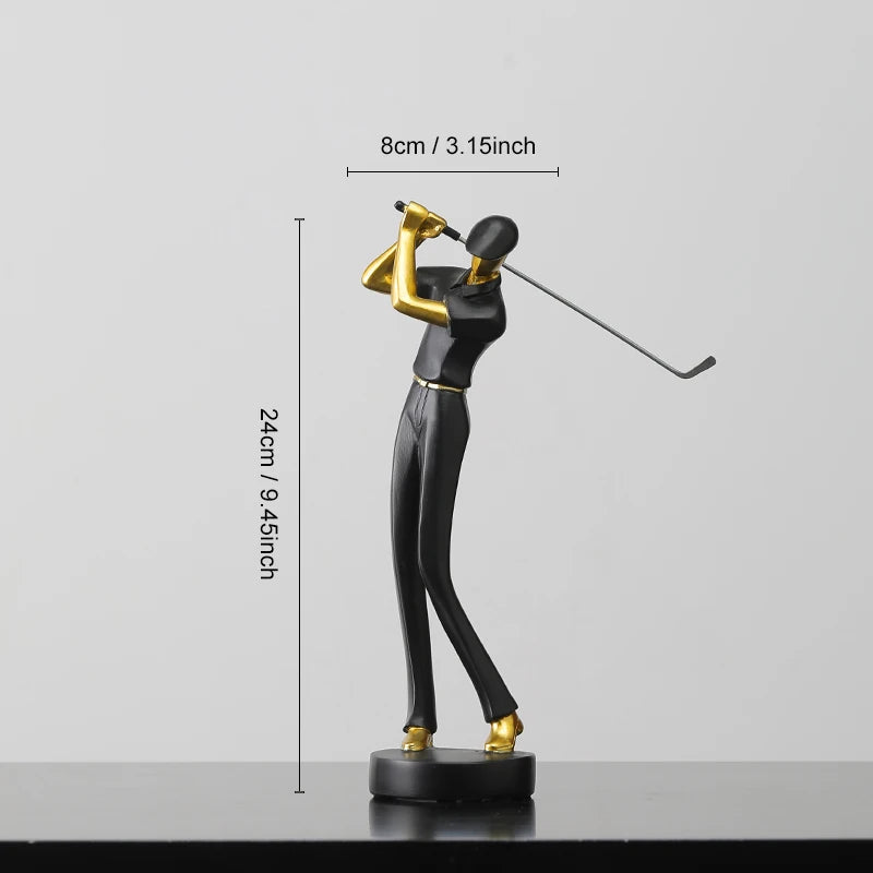 Nordic Abstract Golfer Sculptures in High-Quality Resin for Home and Office Décor – Modern Artistic Sports Figurines 0