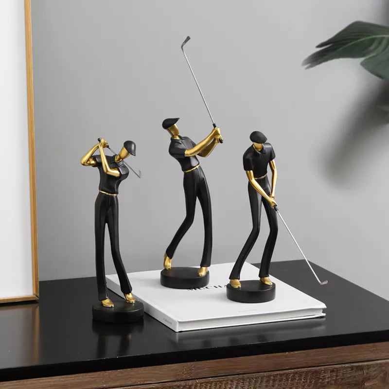 Nordic Abstract Golfer Sculptures in High-Quality Resin for Home and Office Décor – Modern Artistic Sports Figurines 1