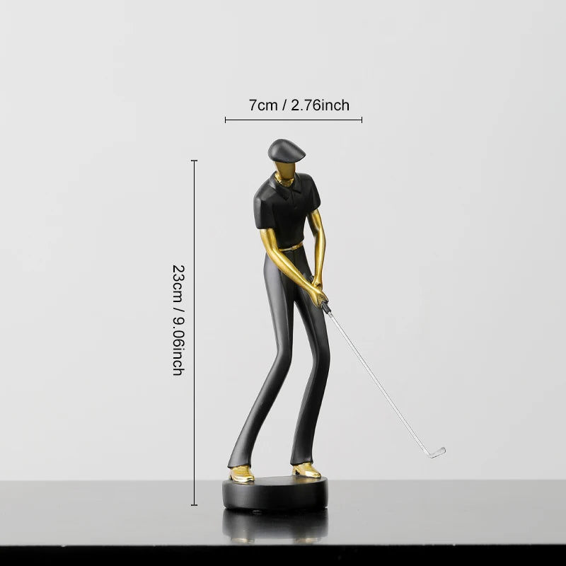 Nordic Abstract Golfer Sculptures in High-Quality Resin for Home and Office Décor – Modern Artistic Sports Figurines 3