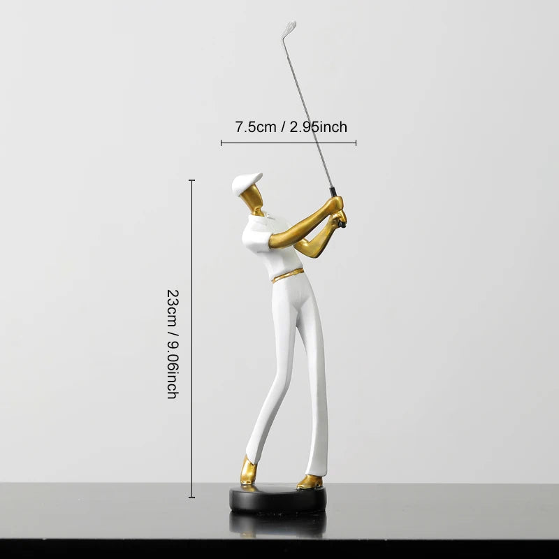 Nordic Abstract Golfer Sculptures in High-Quality Resin for Home and Office Décor – Modern Artistic Sports Figurines 7