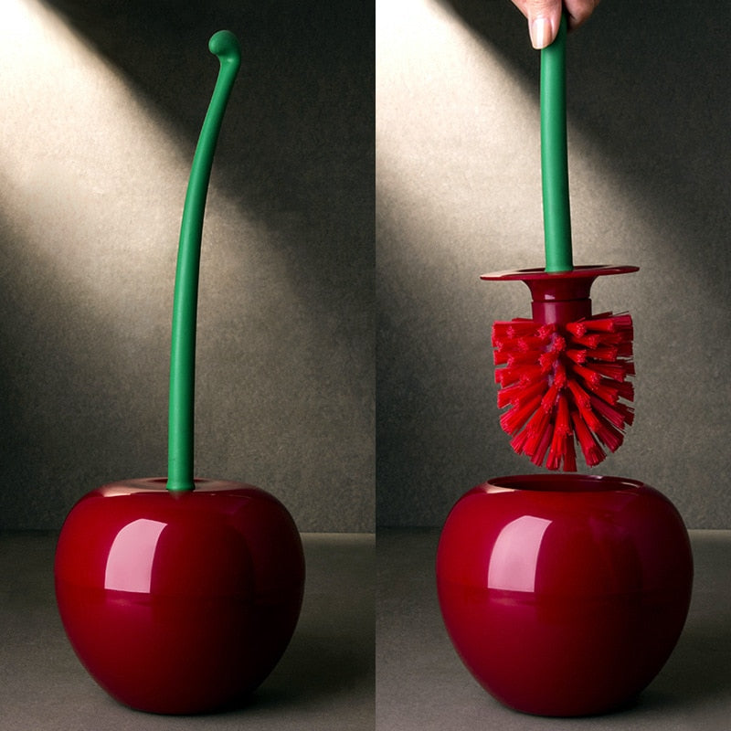 Nordic Cherry Toilet Brush with Holder – Elegant and Functional Bathroom Accessory 0