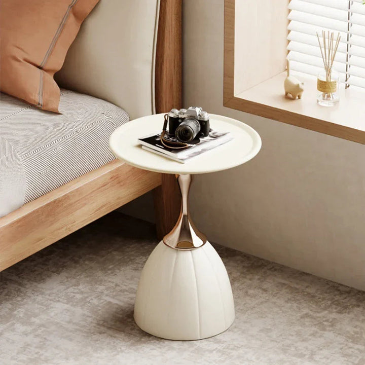 Nordic Lotus Side Table – Scandinavian Minimalist Design with Storage Rack 0