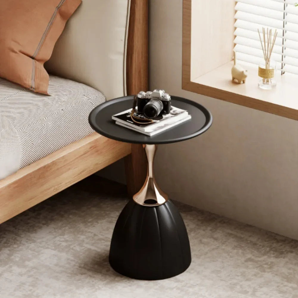Nordic Lotus Side Table – Scandinavian Minimalist Design with Storage Rack 3