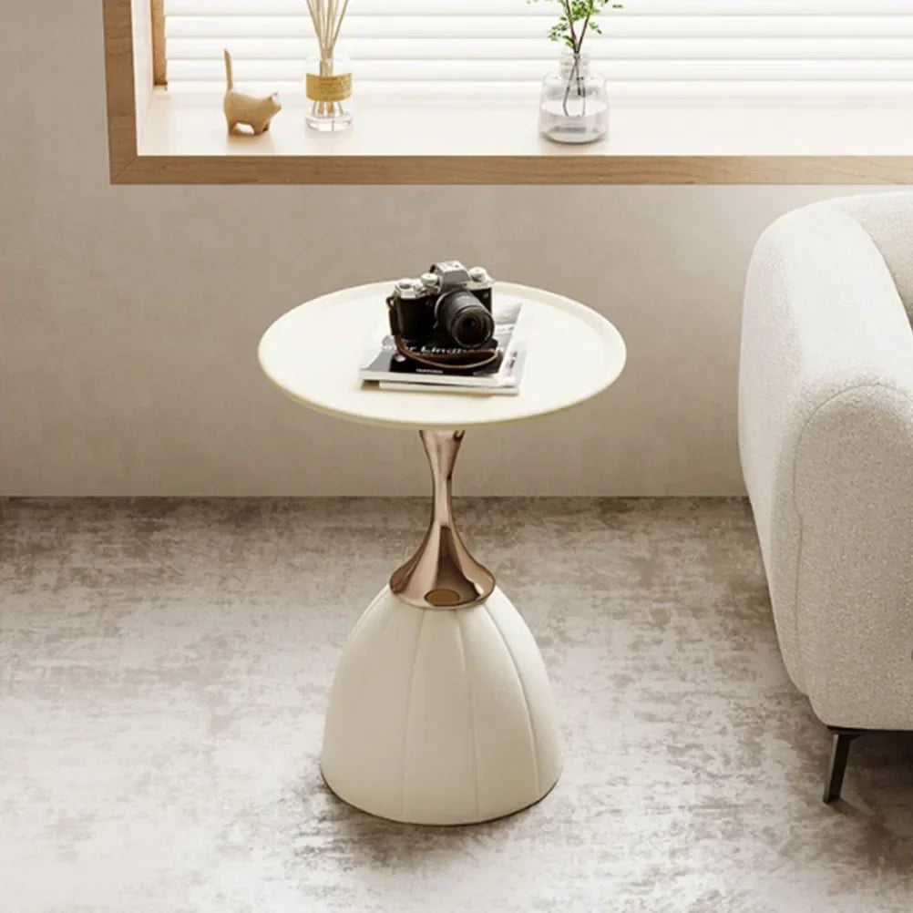 Nordic Lotus Side Table – Scandinavian Minimalist Design with Storage Rack 4