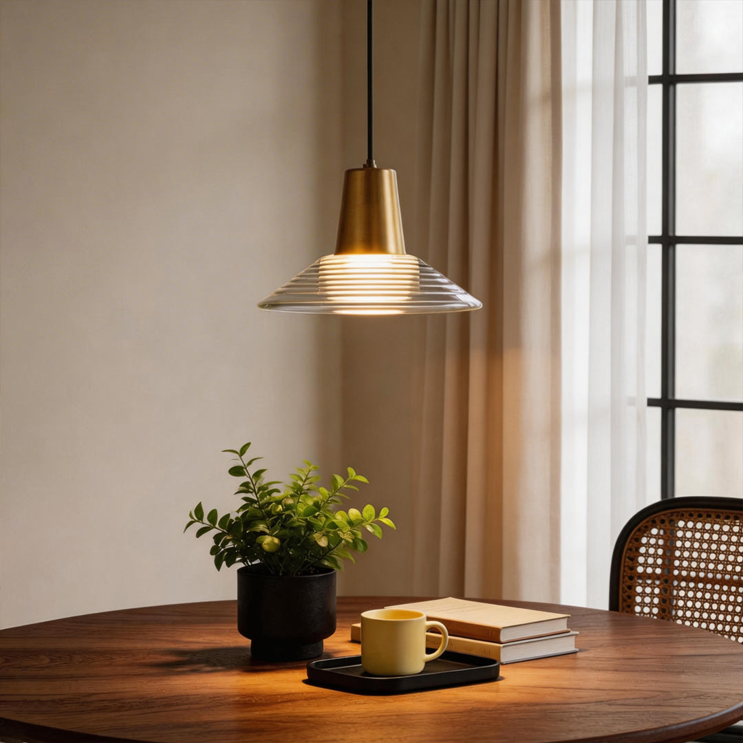 Nordic Minimalist Glass Pendant Light with Adjustable Cord – 5W Warm White LED Kitchen Hanging Light 1