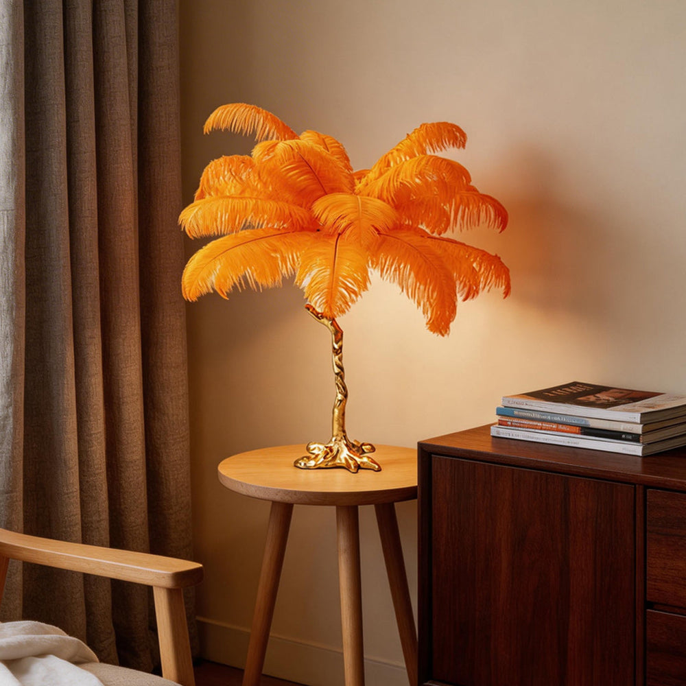 Nordic Modern Floor Lamp with Feather Design – Decorative Standing Lamp for Living Room, Warm LED Light, Available in Four Colors 2