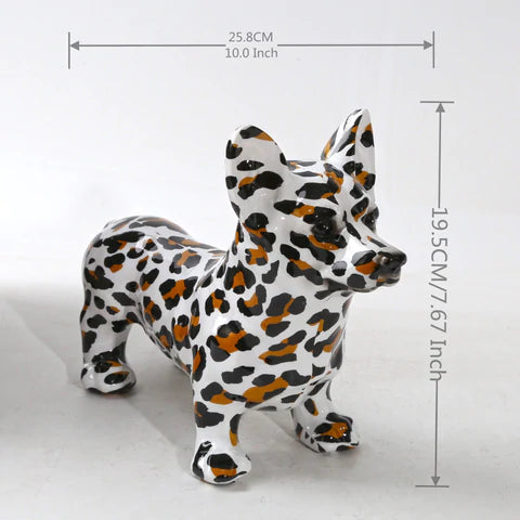 Nordic Painted Corgi Statue in Colorful Resin with Anti-Slip Base for Home Decor – Vibrant Decorative Piece 4