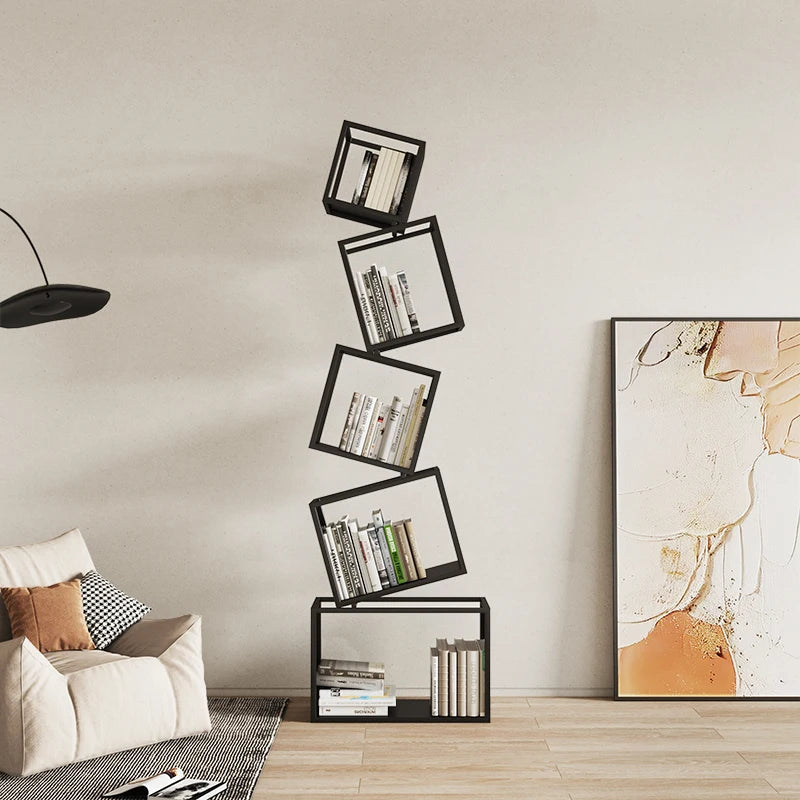 Nordic Style Metal Bookshelf – 72.8 Inch Tall Elegant Storage Solution for Home and Office 0
