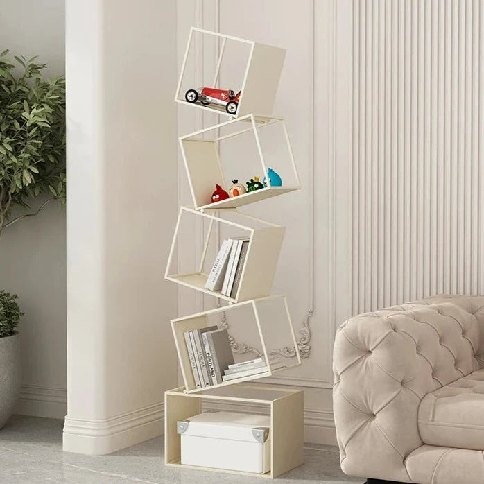 Nordic Style Metal Bookshelf – 72.8 Inch Tall Elegant Storage Solution for Home and Office 1