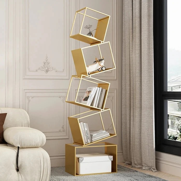 Nordic Style Metal Bookshelf – 72.8 Inch Tall Elegant Storage Solution for Home and Office 2