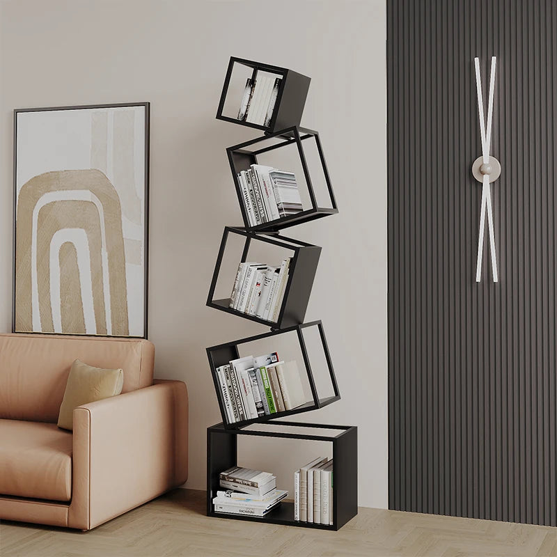 Nordic Style Metal Bookshelf – 72.8 Inch Tall Elegant Storage Solution for Home and Office 3